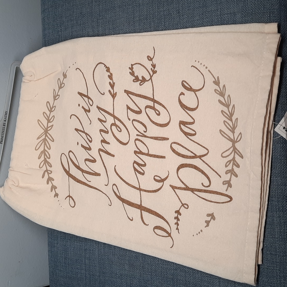 This Is My Happy Place Kitchen Cotton Hand Dish Towel Housewarming NWT